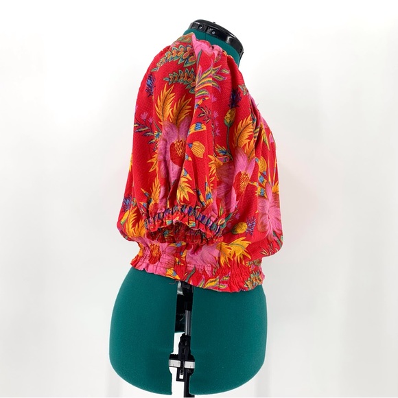 RACHEL Rachel Roy NWT Red Tropical Floral Patterned Off-the Shoulder Top, Medium - Picture 8 of 15